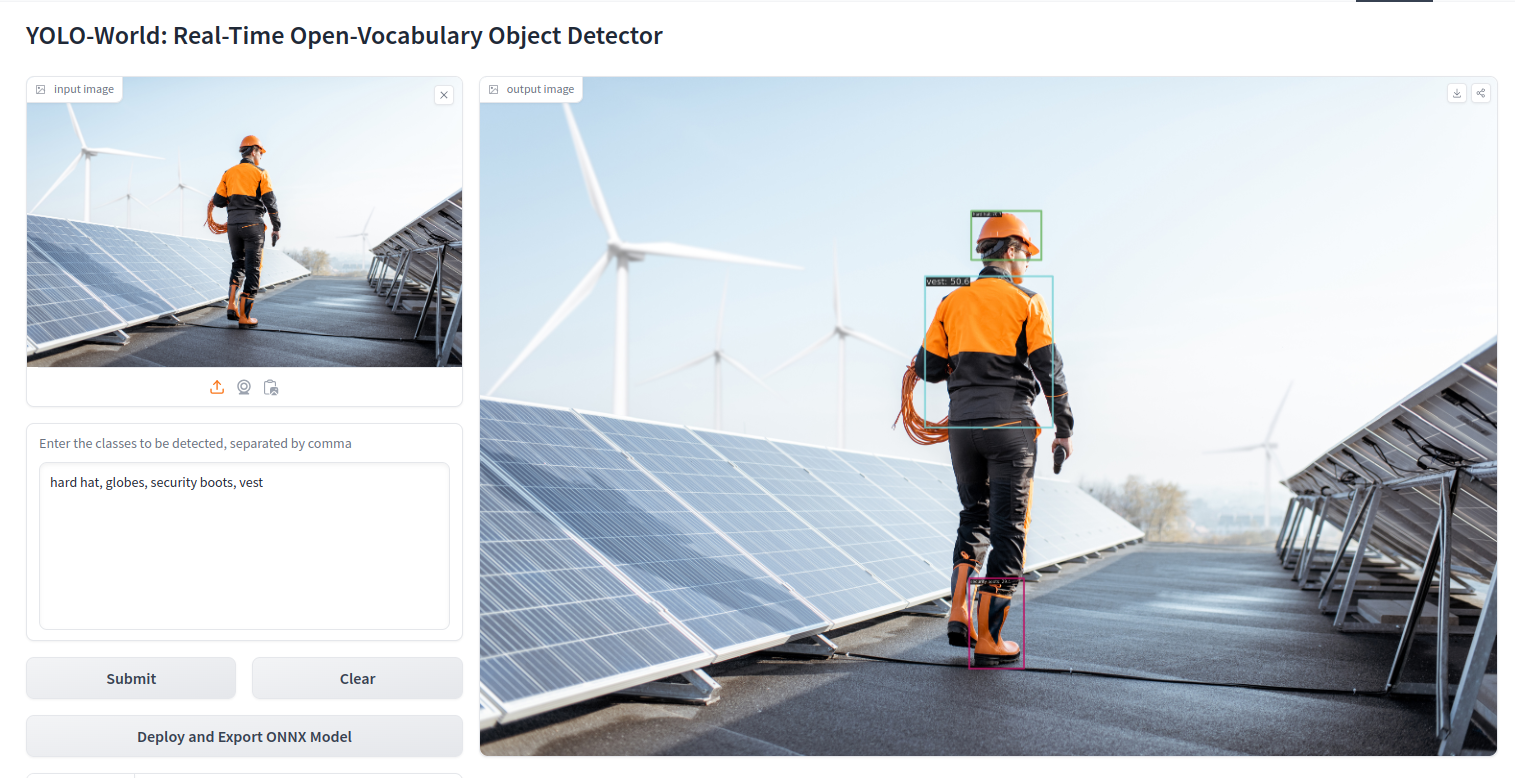 Test of YOLO-World object detector model